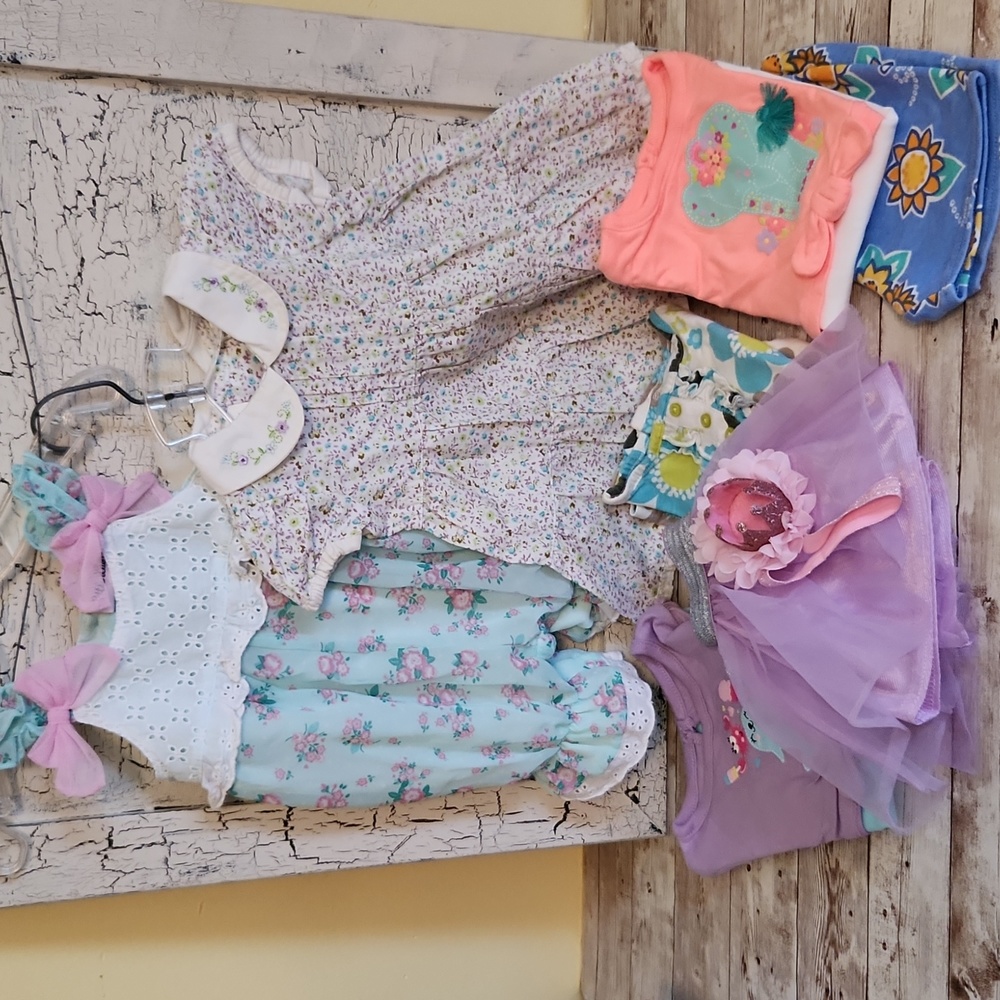 Summer Play 8 Piece Bundle Girl Size 3-6 Months